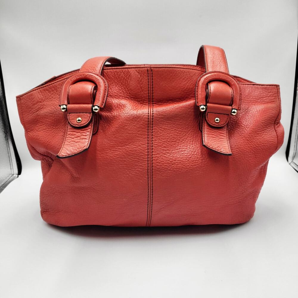 Etienne Aigner Red Pebbled 100% Genuine Leather Slouchy Shoulder Bag Chic